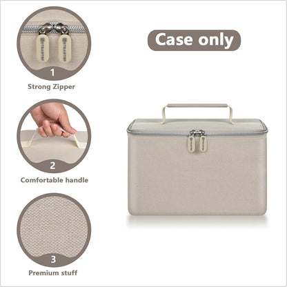 Hand Mixer Storage Case for KitchenAid 5, 6, 7 and 9 Speed Mixers | Portable Design With Carry Handle For Home Bakers, Kitchen Storage, Baking Classes And Travel, Light Beige - Case Only