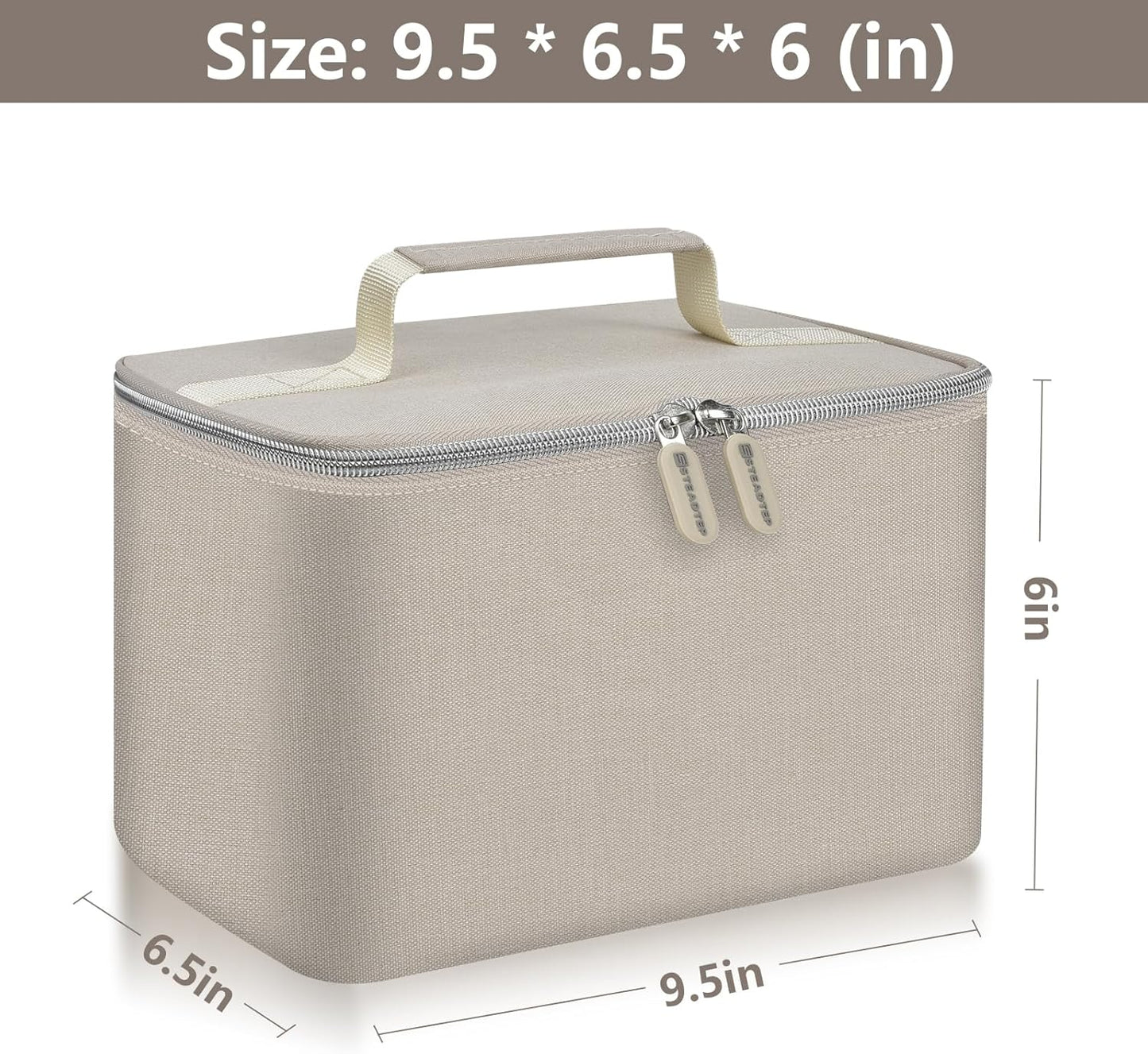 Hand Mixer Storage Case for KitchenAid 5, 6, 7 and 9 Speed Mixers | Portable Design With Carry Handle For Home Bakers, Kitchen Storage, Baking Classes And Travel, Light Beige - Case Only