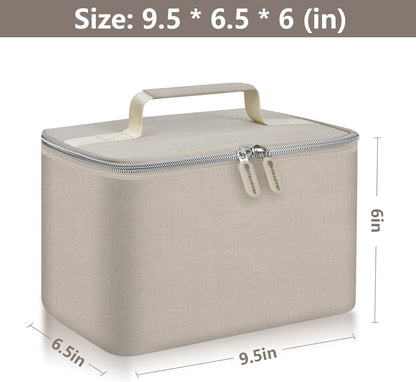 Hand Mixer Storage Case for KitchenAid 5, 6, 7 and 9 Speed Mixers | Portable Design With Carry Handle For Home Bakers, Kitchen Storage, Baking Classes And Travel, Light Beige - Case Only