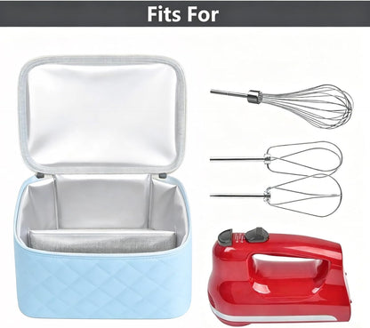 Hand Mixer Storage Case for KitchenAid 5, 6, 7 and 9 Speed Mixers | Portable Design With Carry Handle For Home Bakers, Kitchen Storage, Baking Classes And Travel, Light Beige - Case Only