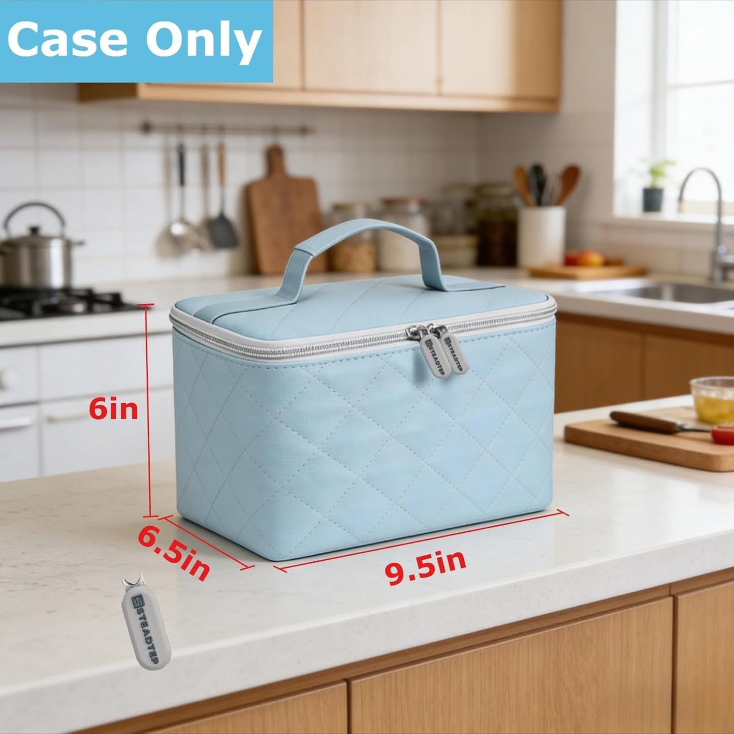 Hand Mixer Storage Case for KitchenAid 5, 6, 7 and 9 Speed Mixers | Portable Design With Carry Handle For Home Bakers, Kitchen Storage, Baking Classes And Travel, Light Beige - Case Only