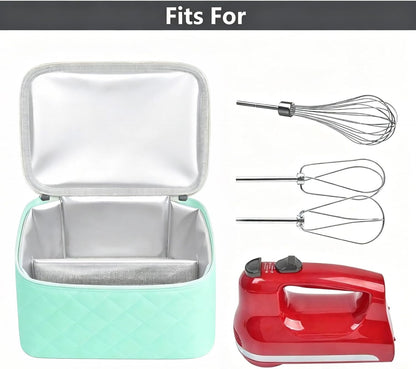 Hand Mixer Storage Case for KitchenAid 5, 6, 7 and 9 Speed Mixers | Portable Design With Carry Handle For Home Bakers, Kitchen Storage, Baking Classes And Travel, Light Beige - Case Only