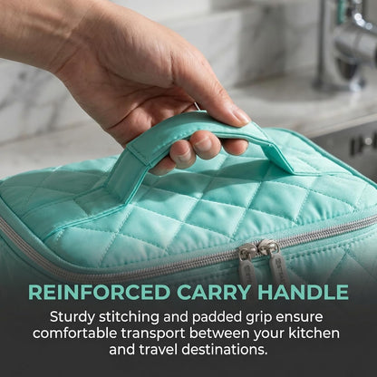 Hand Mixer Storage Case for KitchenAid 5, 6, 7 and 9 Speed Mixers | Portable Design With Carry Handle For Home Bakers, Kitchen Storage, Baking Classes And Travel, Light Beige - Case Only