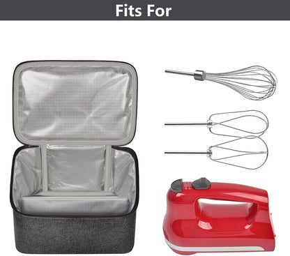 Hand Mixer Storage Case for KitchenAid 5, 6, 7 and 9 Speed Mixers | Portable Design With Carry Handle For Home Bakers, Kitchen Storage, Baking Classes And Travel, Light Beige - Case Only