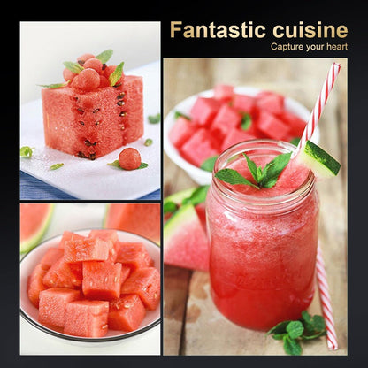 Watermelon Cutter Slicer With Mini 2pcs Shovel Cut Watermelon Into Cubes Knife Melon Baller for Kitchen Gadgets Useful Cool Tool 306 stainless steel