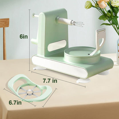 Apple Peeler, Slicer, and Corer Set – 8 Wedges Apple Slicer Corer，Stainless Steel Blades，Effortless Peeling for All Apples & pears (green)