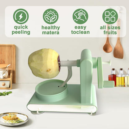 Apple Peeler, Slicer, and Corer Set – 8 Wedges Apple Slicer Corer，Stainless Steel Blades，Effortless Peeling for All Apples & pears (green)