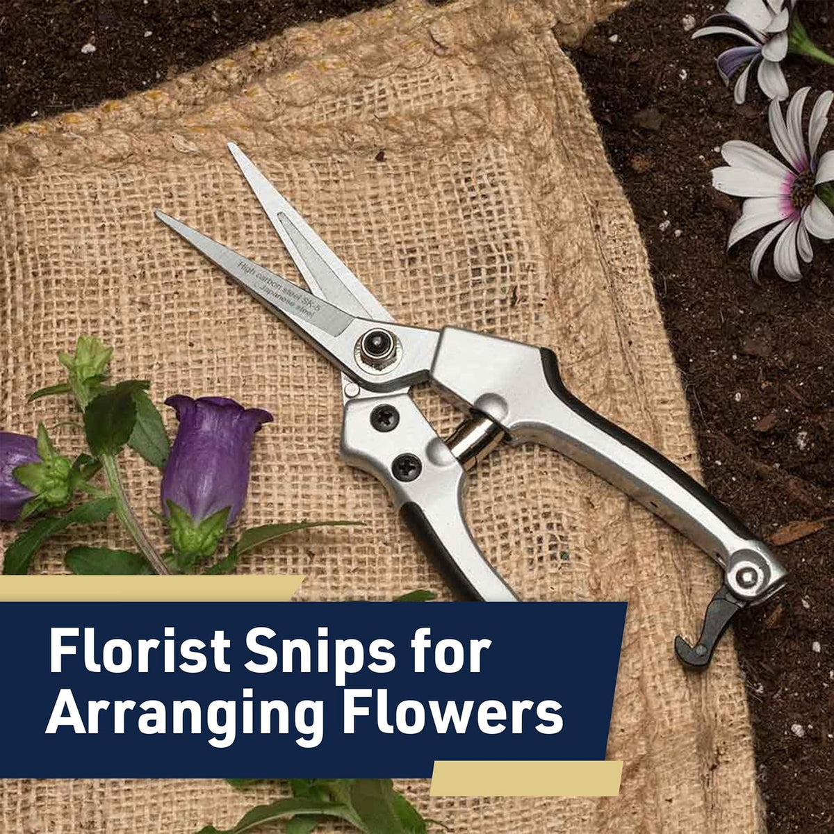 Pruning Shears - Garden Scissors Florist Snips - 2.5” Blades - Flower Scissors for Cutting Fresh Flowers, Trimming, or Harvesting Herbs or Fruit - Pruners for Gardening Tools
