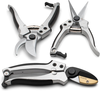 Pruning Shears - Garden Scissors Florist Snips - 2.5” Blades - Flower Scissors for Cutting Fresh Flowers, Trimming, or Harvesting Herbs or Fruit - Pruners for Gardening Tools