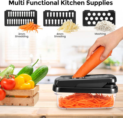 Vegetable Chopper, 12-in-1 Food Veggie Chopper Cutter with Container