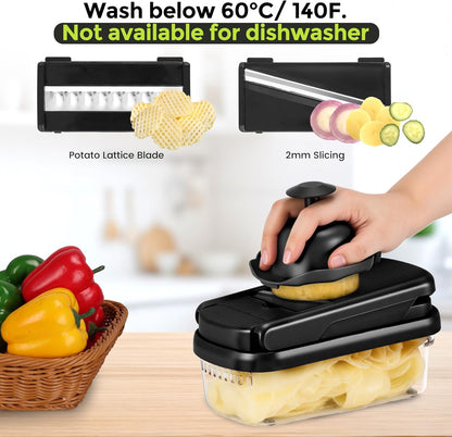 Vegetable Chopper, 12-in-1 Food Veggie Chopper Cutter with Container