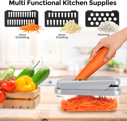 Vegetable Chopper, 12-in-1 Food Veggie Chopper Cutter with Container