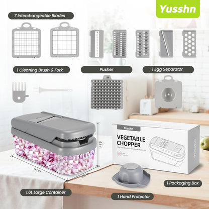 Vegetable Chopper, 12-in-1 Food Veggie Chopper Cutter with Container
