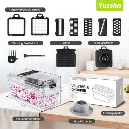 Vegetable Chopper, 12-in-1 Food Veggie Chopper Cutter with Container