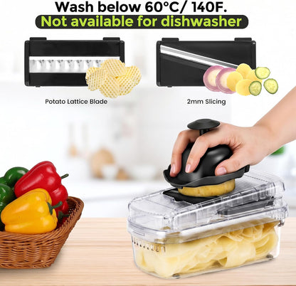 Vegetable Chopper, 12-in-1 Food Veggie Chopper Cutter with Container
