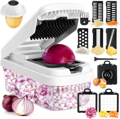 Vegetable Chopper, 12-in-1 Food Veggie Chopper Cutter with Container