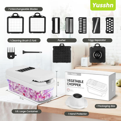 Vegetable Chopper, 12-in-1 Food Veggie Chopper Cutter with Container