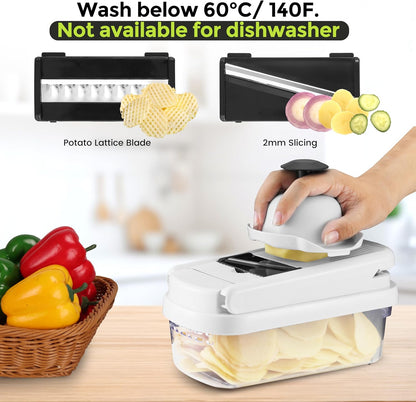 Vegetable Chopper, 12-in-1 Food Veggie Chopper Cutter with Container