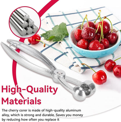 2PCS Cherry Pitter Tool, Cherry Pitter Tool Pit Remover Aluminum Alloy Cherry Seed Remover with Lock Design Cherry Corer Pitter Tool Olive Stoner Pitting Tool Alloy Olive Core Remover Tool