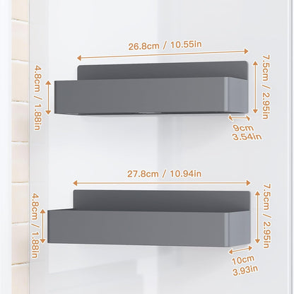 Magnetic Spice Rack for Refrigerator, Kitchen Organizer and Storage Shelf, Black (4 Pack)…