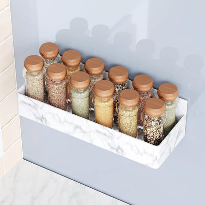 Magnetic Spice Rack for Refrigerator, Kitchen Organizer and Storage Shelf, Black (4 Pack)…