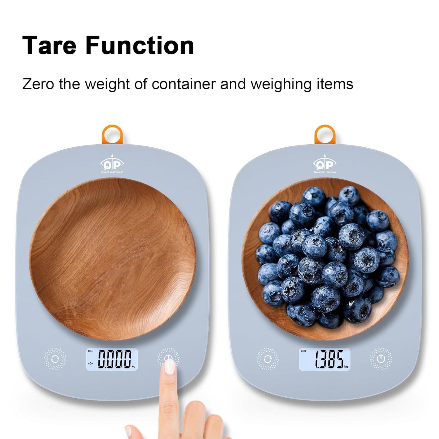 Digital Kitchen Food Scales,11 lb/5 kg,Suitable for Coffee and Cooking | 6 Units,1g High Accuracy,Touch Control,Tare Function, Auto Off,Ultra Slim,With Hook,Blue