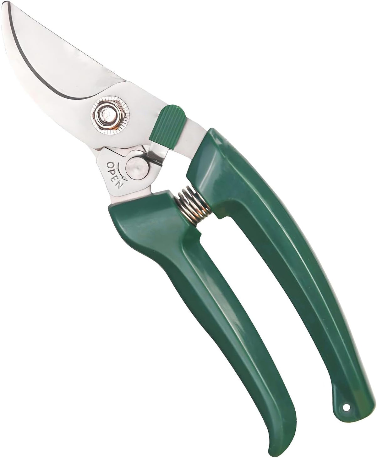 Non-Slip Garden Pruning Shears Automatic Rebound Ergonomic Grafting Flower Snips 3CR13 Steel Durable Carbon Steel with Long Lever for Easy Use Enhanced Spring Curved Blade Safety Lock Herb Scissors