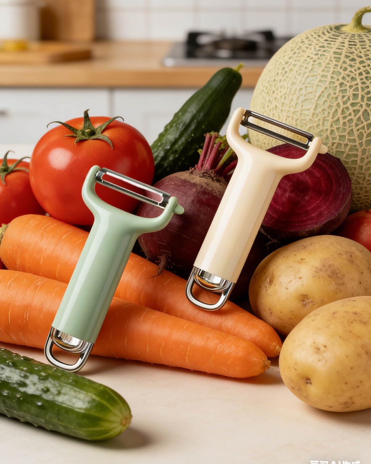 Potato Peeler, 420 Stainless Steel Blade, Non-Slip Handle, 2-Pack