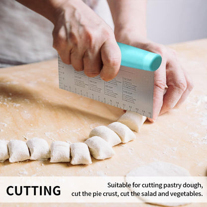 Stainless Steel Dough Bench Scraper & Chopper, Pastry Cutter for Kitchen (1 Pack, Black)