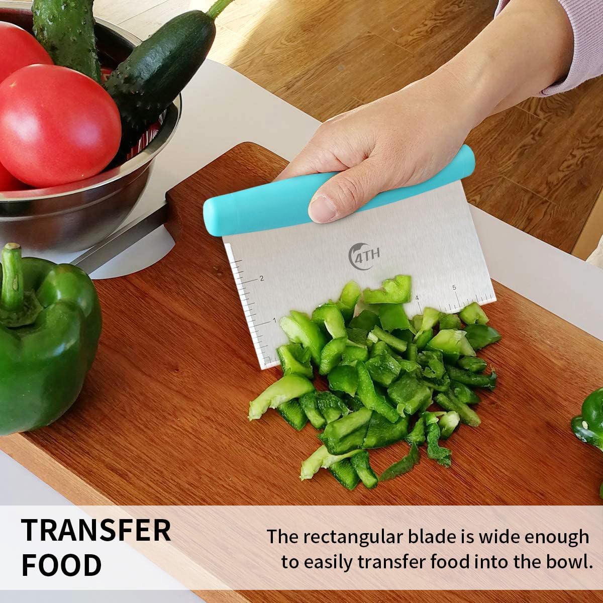 Stainless Steel Dough Bench Scraper & Chopper, Pastry Cutter for Kitchen (1 Pack, Black)