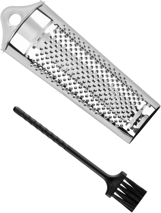 1Set Stainless Steel Multifunctional Kitchen Ginger Garlic Nutmeg Grater with Brush, Nut Walnut Lemon Hand Planer Tool Lemon Zester for Kitchen Hard Cheese Citrus Fruits Garlic Nut and Vegetables