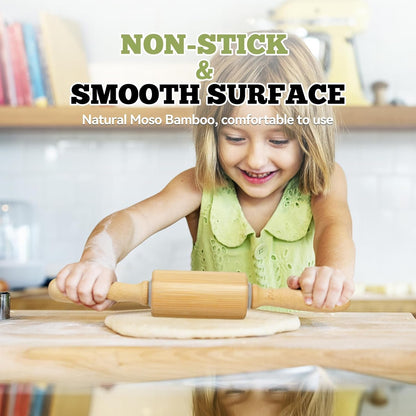 17.5 inch Wooden Rolling Pin for Baking - Long Dough Roller for All Baking Needs