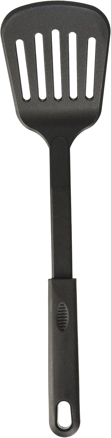 Nylon Slotted Spatula, Black Medium, 12-3/4"