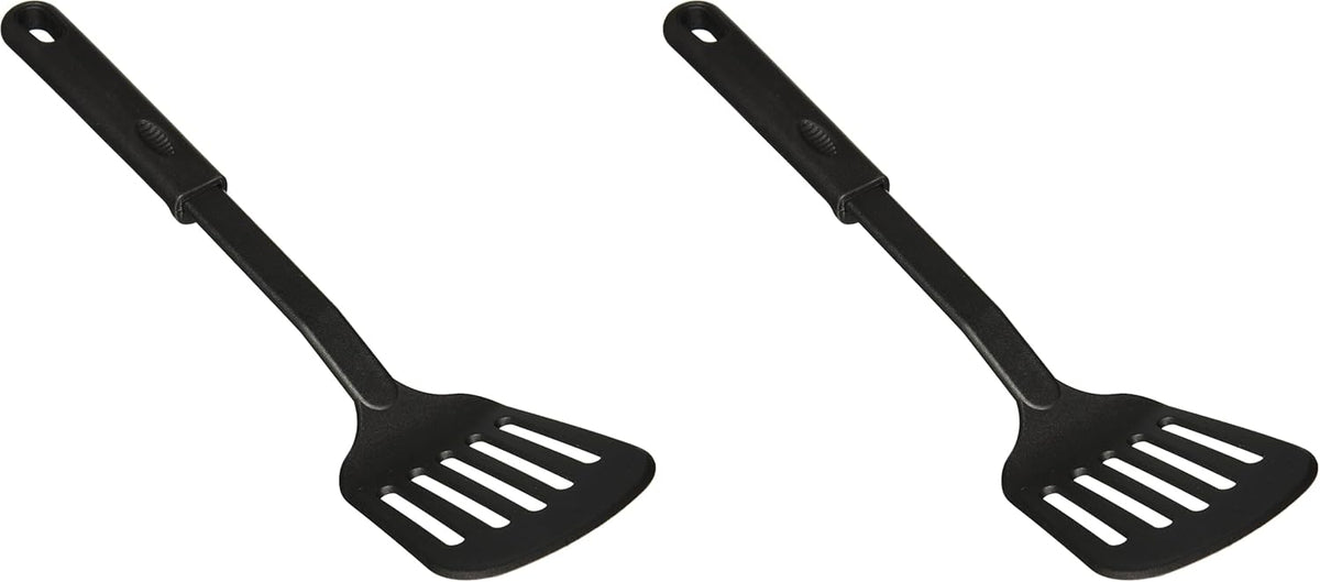 Nylon Slotted Spatula, Black Medium, 12-3/4"