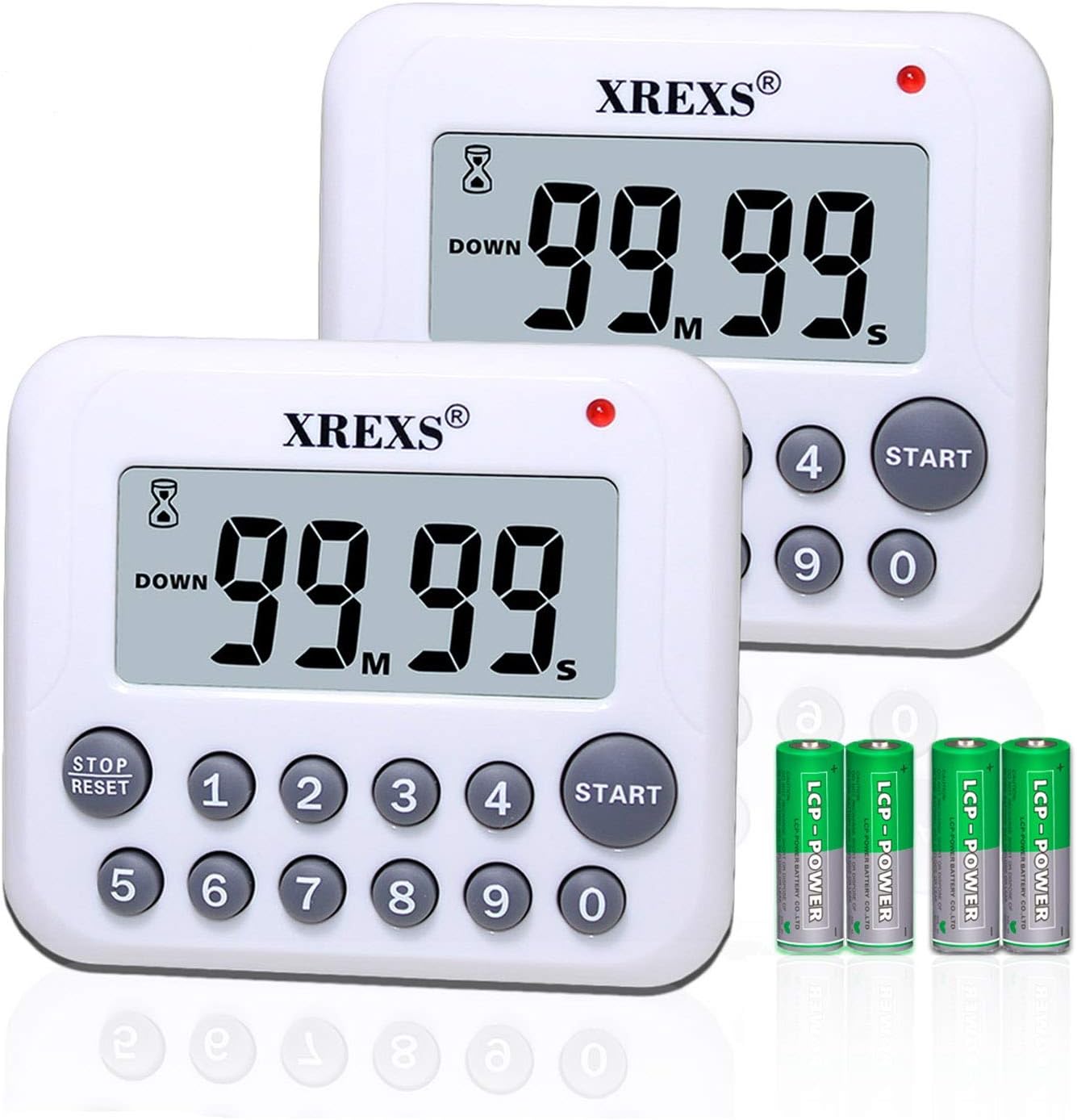Digital Kitchen Timer Magnetic Countdown Up Cooking Timer Clock | with Magnet Back and Clip, Loud Alarm, Large Display Minutes and Seconds Directly Input(2 Pcs, Battery Included) PS-367