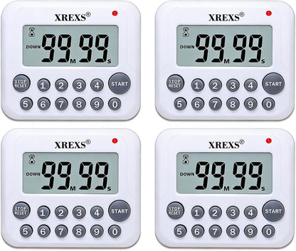Digital Kitchen Timer Magnetic Countdown Up Cooking Timer Clock | with Magnet Back and Clip, Loud Alarm, Large Display Minutes and Seconds Directly Input(2 Pcs, Battery Included) PS-367