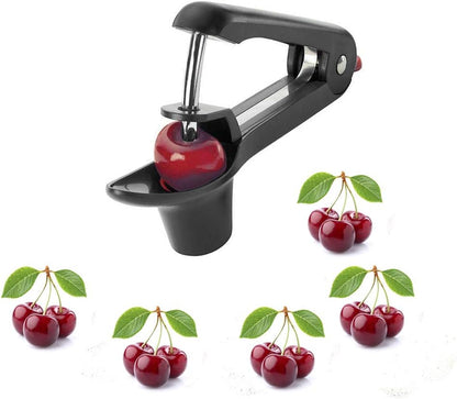 Apple Slicer Corer with 12 Blades, Cherry & Olive Pitter, Pineapple Corer Peeler Slicer Cutter and Jalapeno Pepper Core Remover, 4-piece Set Bundle Kitchen Gadget Tools