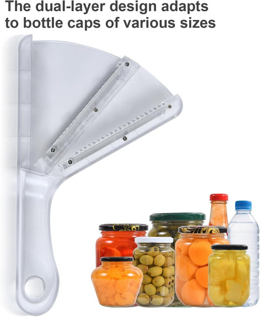 Jar Opener for Weak Hands, Dual-Layer Multifunctional Jar Opener Gripper, Bottle Openers for Seniors, Kitchen Gadgets, Non-Slip Jar Openers for Seniors, Arthritis, Lid Opener