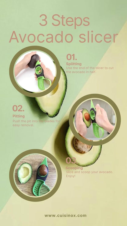 3-In-1 Avocado Slicer Peeler Tool, 7.5" x 3"