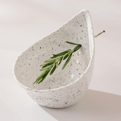 Herb Stripper Bowl, Ceramic Herb Peeling Bowl, Herbs Leaf Stripping Tool | Kitchen Pottery Herb Peeler for Thyme, Basil, Rosemary, Parsley, Oregano, Cilantro Stripper, Reactive Glaze (Blue)