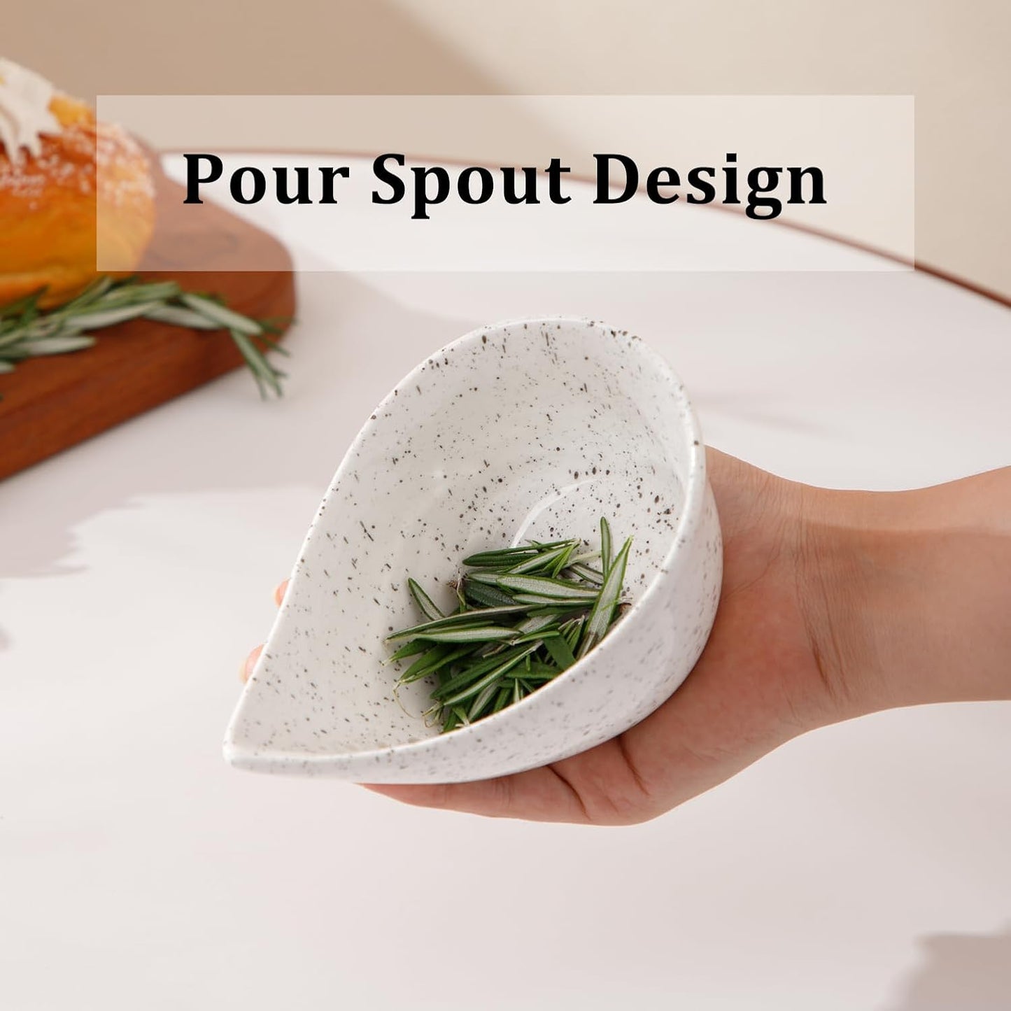 Herb Stripper Bowl, Ceramic Herb Peeling Bowl, Herbs Leaf Stripping Tool | Kitchen Pottery Herb Peeler for Thyme, Basil, Rosemary, Parsley, Oregano, Cilantro Stripper, Reactive Glaze (Blue)