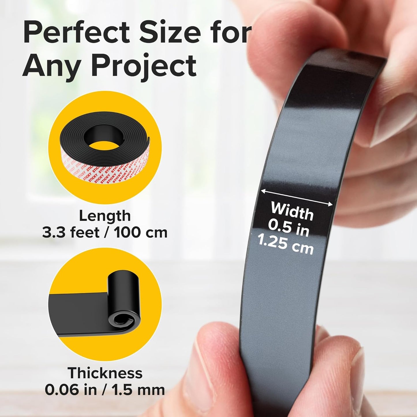 Adhesive Magnetic Strip for Knives Kitchen with Multipurpose Use as Knife Holder, Knife Rack, Knife Magnetic Strip, Knives Bar, Kitchen Utensil Holder, Tool Holder for Garage and Kitchen Organizer