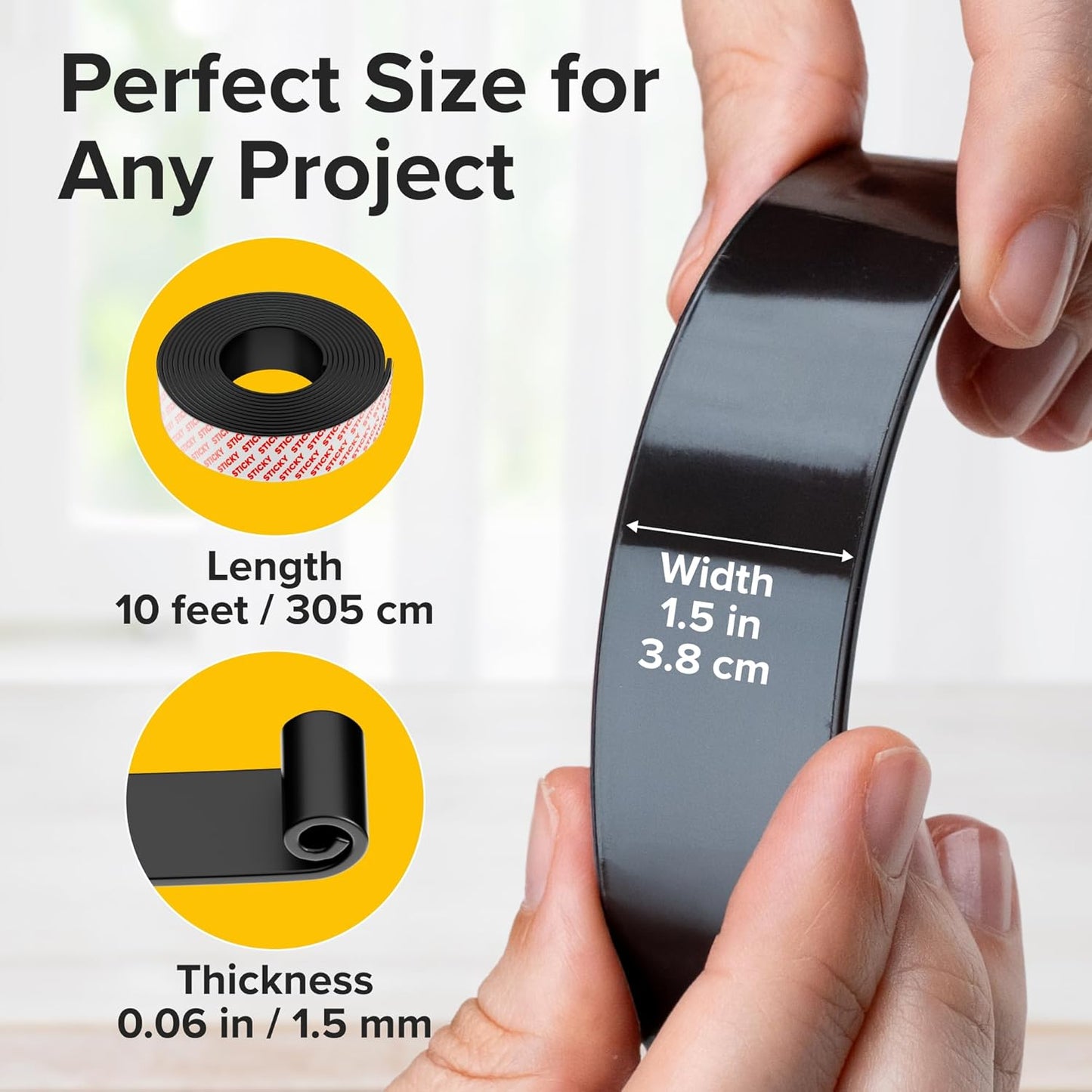 Adhesive Magnetic Strip for Knives Kitchen with Multipurpose Use as Knife Holder, Knife Rack, Knife Magnetic Strip, Knives Bar, Kitchen Utensil Holder, Tool Holder for Garage and Kitchen Organizer