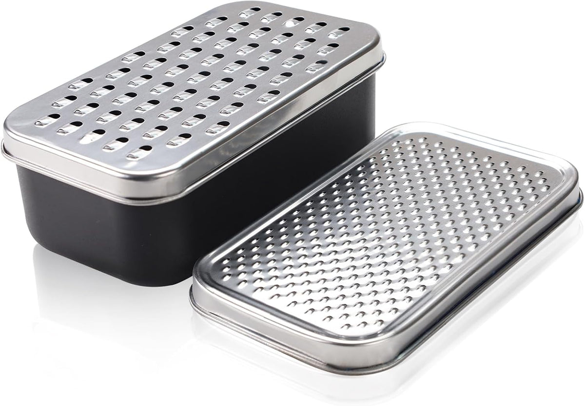 Cheese Grater with Container, Stainless Steel Cheese Shredder, Multifunctional Box Grater, Graters for Kitchen to Shredding Vegetable, Fruits