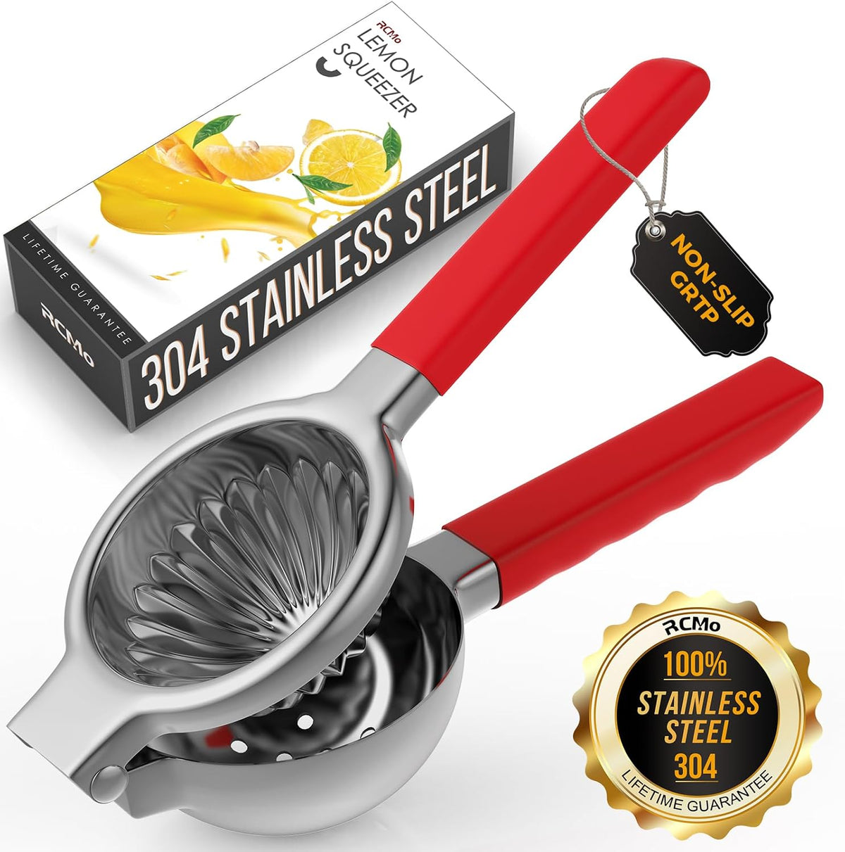 Lemon Squeezer 304 Stainless Steel Large Metal Manual Citrus Juicer