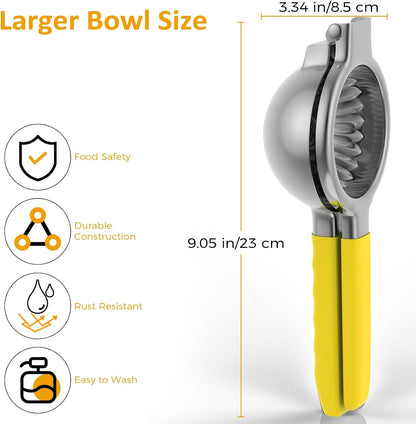 Lemon Squeezer 304 Stainless Steel Large Metal Manual Citrus Juicer