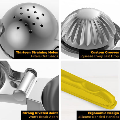 Lemon Squeezer 304 Stainless Steel Large Metal Manual Citrus Juicer