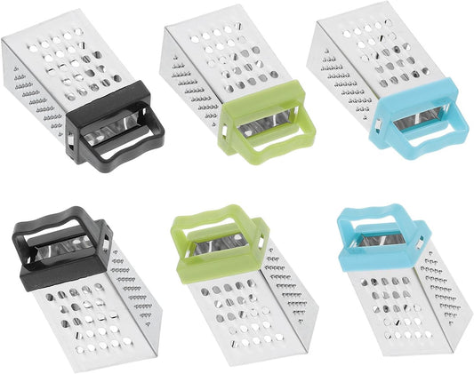 6 Pcs Mini Cheese Grater Stainless Steel Small Box Grater Handheld Kitchen Tool for Grating Cheese Ginger Potatoes Vegetables Fruits Compact for Easy Storage