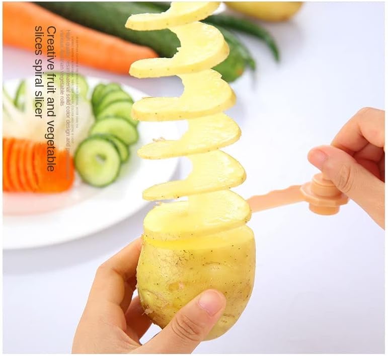 3 Pack Twisted Potato Slicer Portable Manual Spiral Potato Cutter Potato Spiral Cutter Spiralizer for Twisted Potato Fries Tornado Potato Snacks Sidewinder Fries Twirl Potatoes Curly Chips