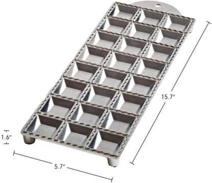 Ravioli Mold - Pasta Cutter Makes 12 Round 2” Raviolis - Easy to Use Stuffed Pasta Maker with Wood Roller and Non-Slip Rubber Feet - Made in Italy Kitchen Tools